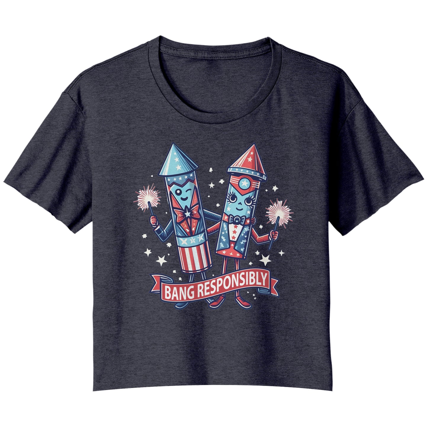 Bang Responsibly - 4th of July Ladies Flowy Crop T-Shirt