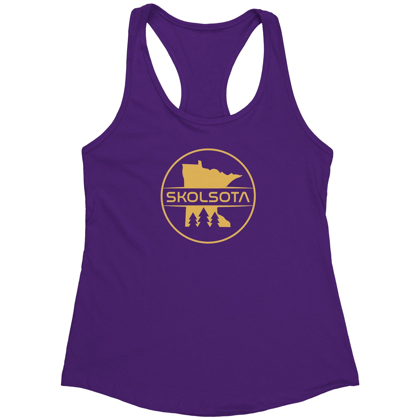 SKOLSOTA Purple & Gold Womens Racerback Tank