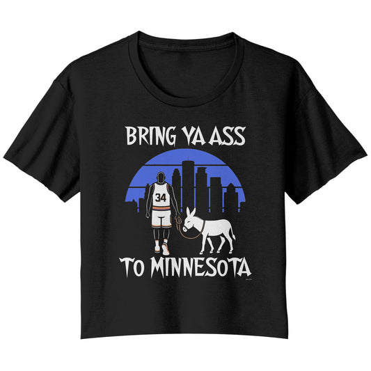 Bring Ya Ass to Minnesota - Ladies Flowy Crop T-Shirt