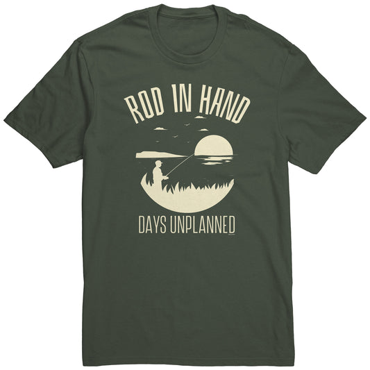 Rod in Hand, Days Unplanned Midwest Fishing Shirt